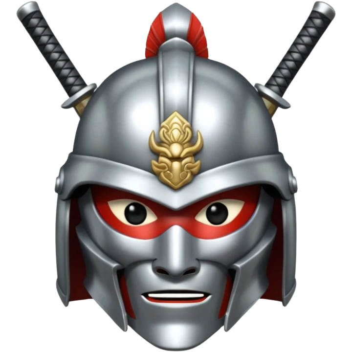 silver samurai helmet emoji