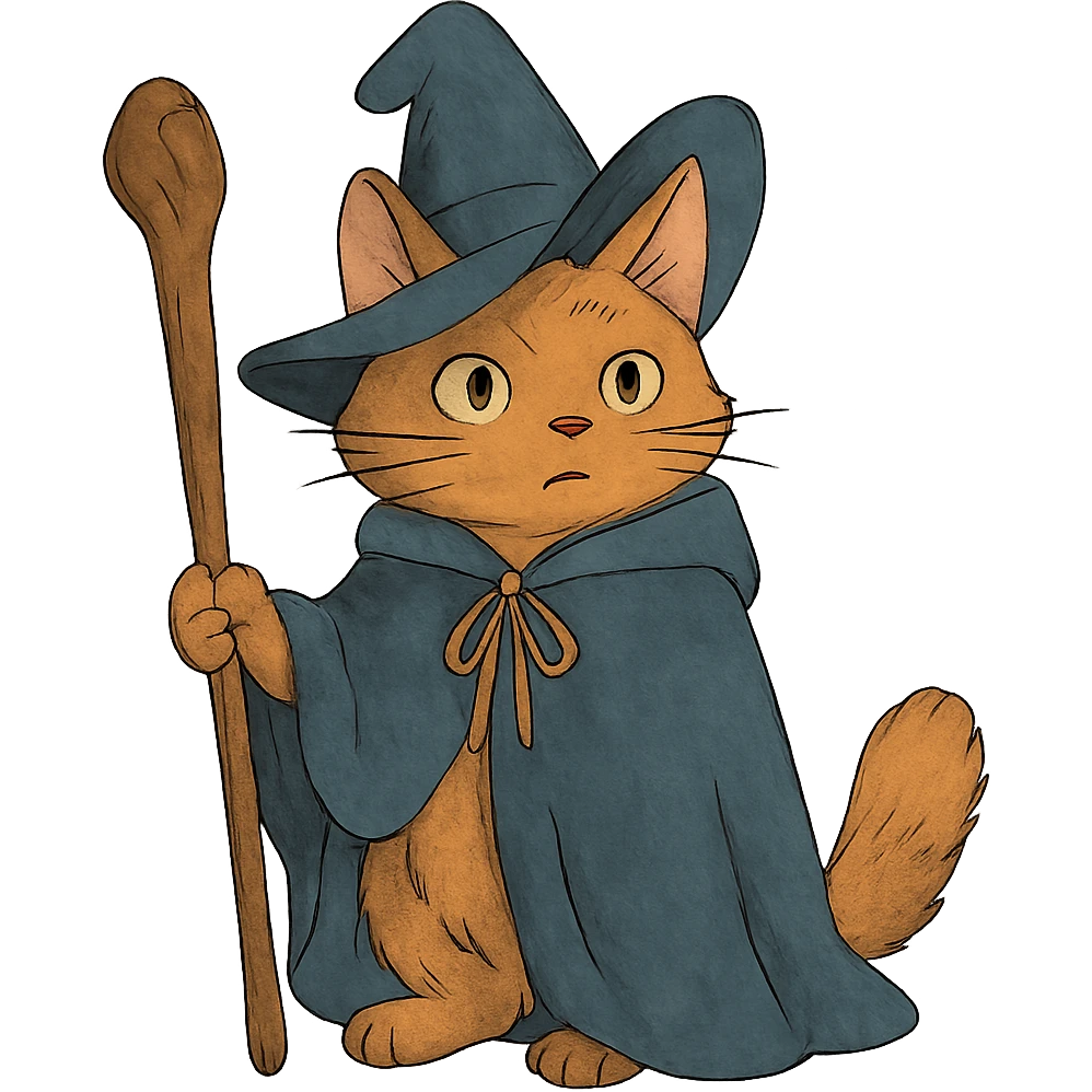 ghibli style wizard cat emoji