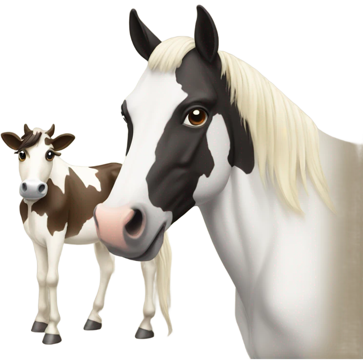Horse with cow  emoji