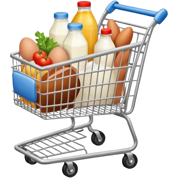 carrito de compras leche huevos carne emoji