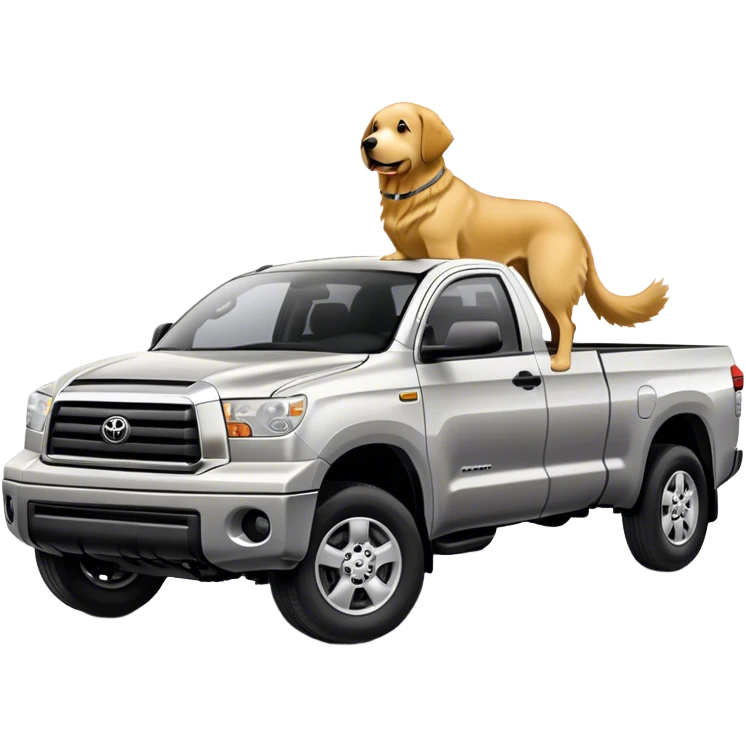Silver 2008 Toyota tundra with golden retriever  emoji