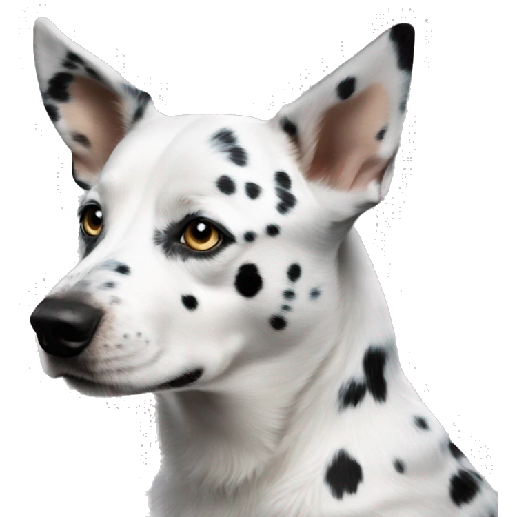 Blue eyed white Australian cattle dog mix with a few small black spots emoji