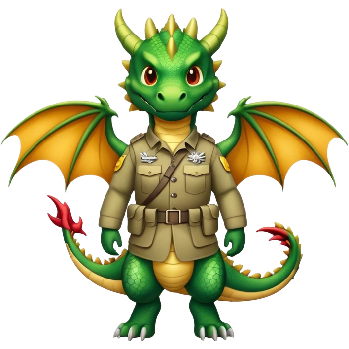 dragon with tactiical uniform emoji