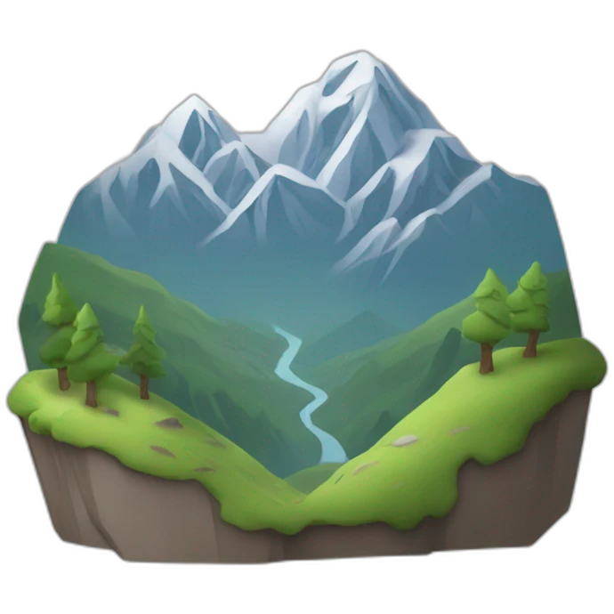Funambule au dessus d'une montagne emoji