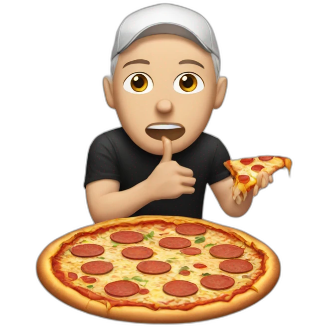 Eminem eat pizza emoji