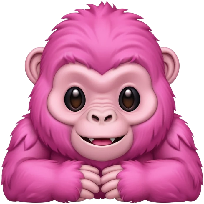 Cute pink gorilla emoji