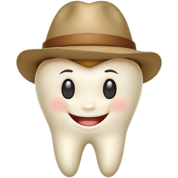 tooth wearing hat and smiling emoji