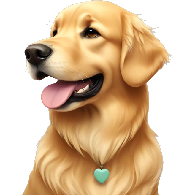 golden retriever with girl  emoji