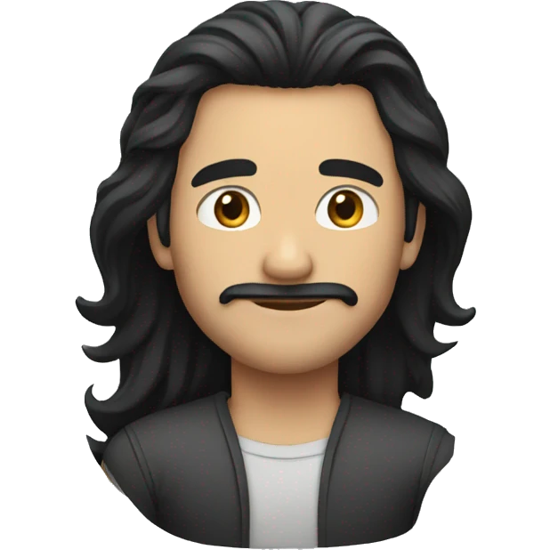 Man with long black hair emoji
