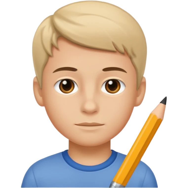 boy writing emoji
