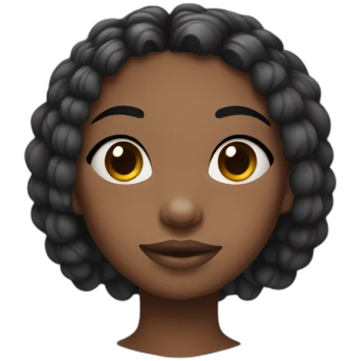 Black girl with a stitch head emoji