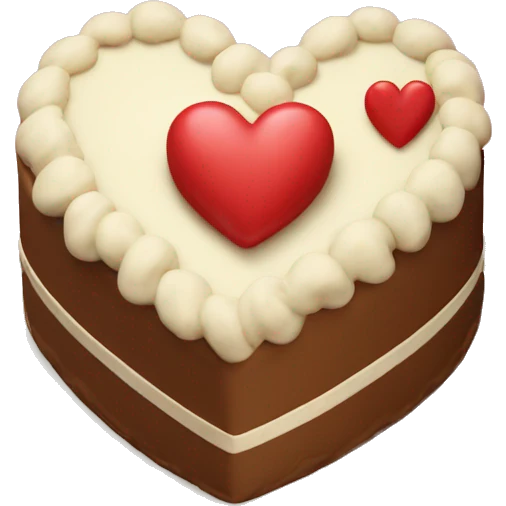 Vintage heart shaped birthday cake emoji