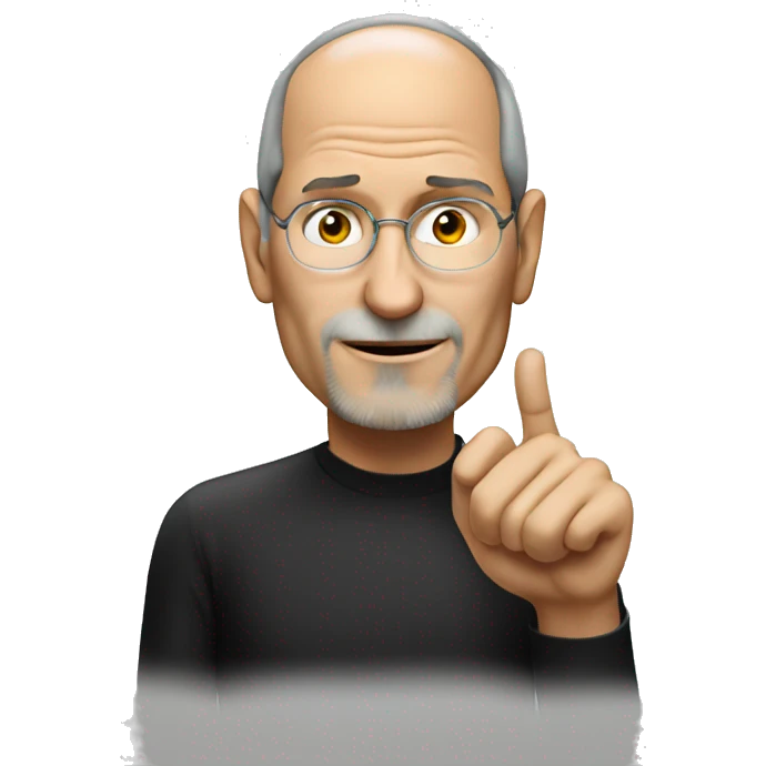 steve jobs doing heart hands sign emoji