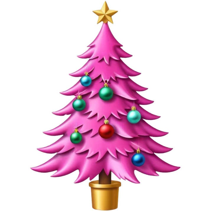 Pink Christmas tree emoji