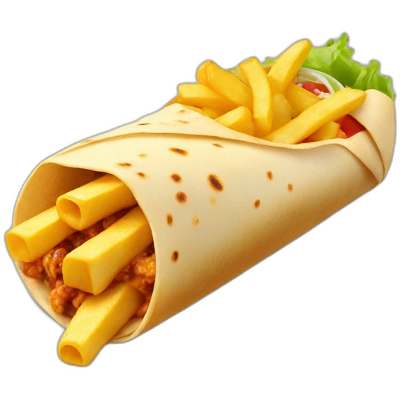 chicken cheese and fries in a burrito emoji