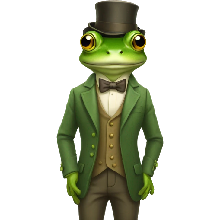 frog in a oldmoney fashion clothes emoji
