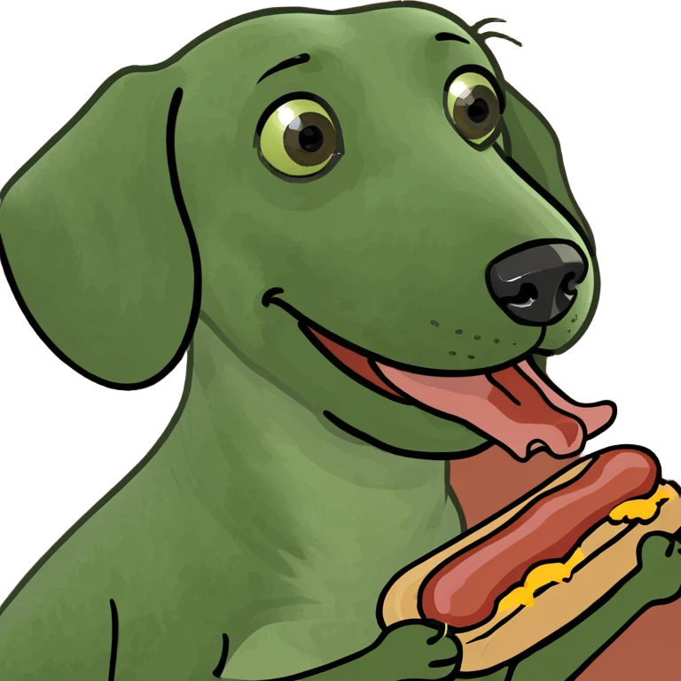 Dachshund eating bacon emoji