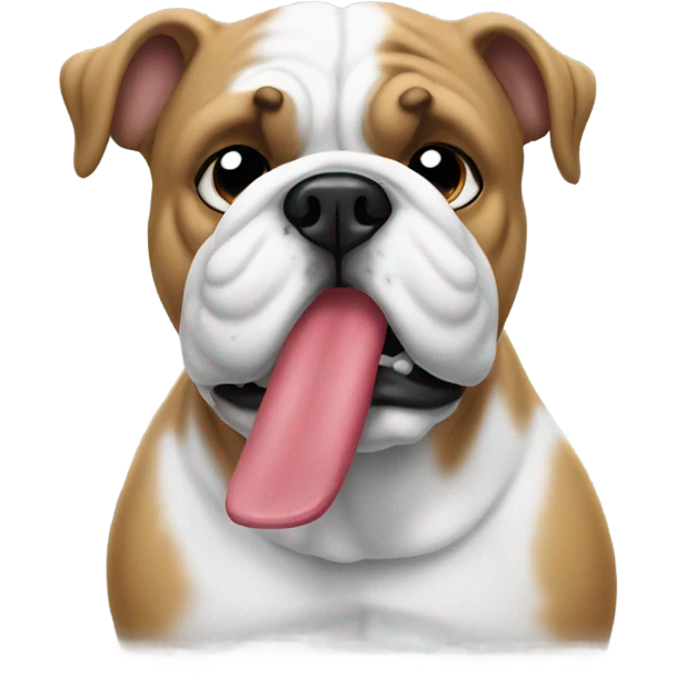 Bulldog sniffing snow into its nose emoji