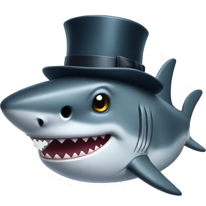 SHARK WITH TOPHAT emoji