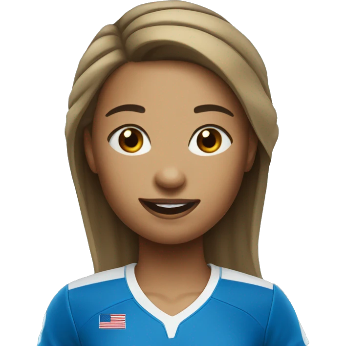 Make a girl who plays volleyball in a blue jersey emoji
