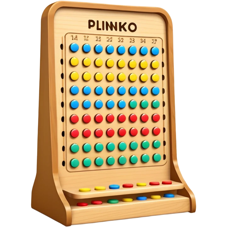 plinko board with score zones at the bottom emoji