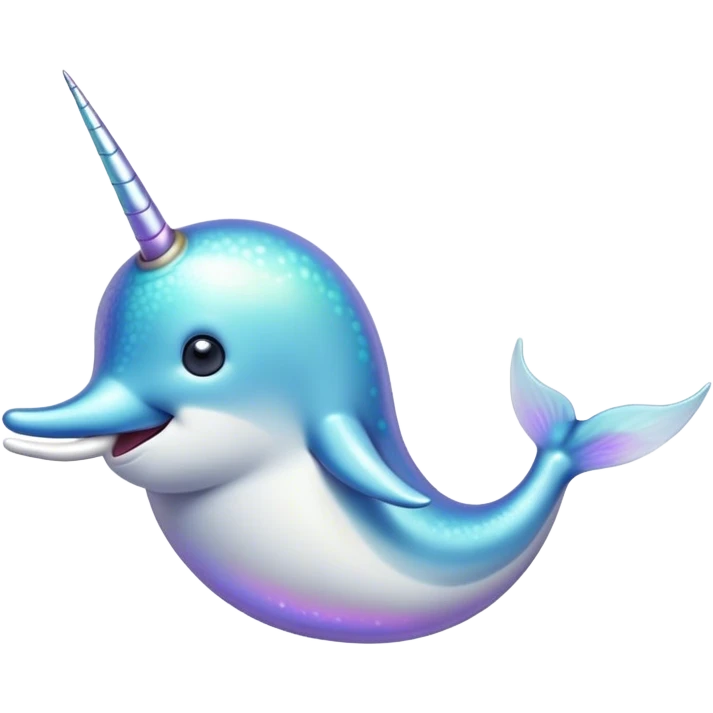 Cinematic Noble Narwhal Portrait Emoji, Poised and regal, with a sleek, iridescent body and a distinctive spiraled tusk, deep-set soulful eyes reminiscent of the ocean depths, Simplified yet sharp and sophisticated features, highly detailed, glowing with a soft, mystical glow, high shine, intelligent and enigmatic, stylized with an air of mythical allure, focused and graceful, soft glowing outline, capturing the essence of a watchful and confident sea unicorn that feels as though it could step out of the screen with effortless authority! emoji