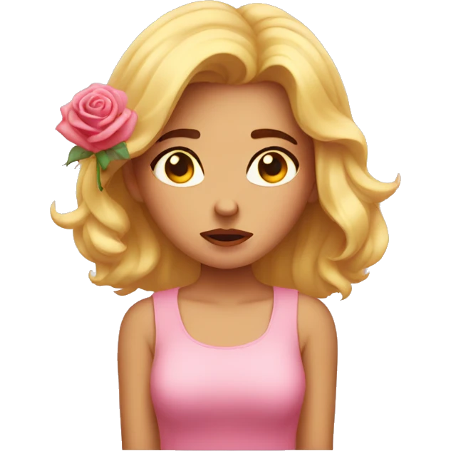 Flustered rose girl emoji