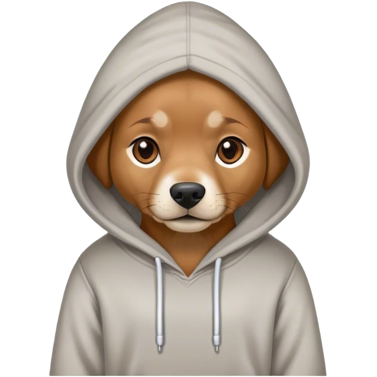 Dog wearing hoodie emoji