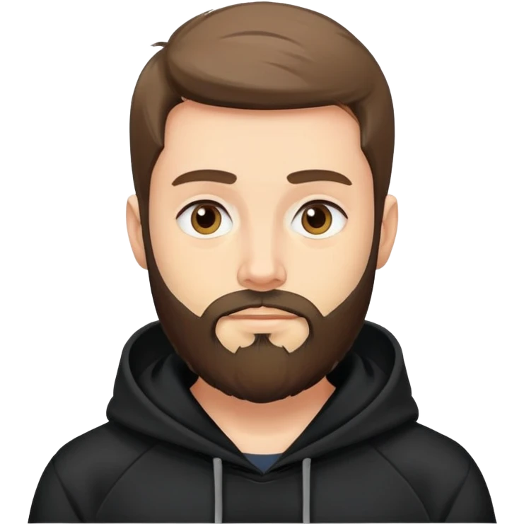  man with beard in a black hoody emoji