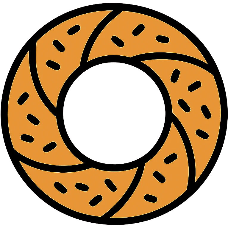 a simit, the Turkish sesame bagel, minimal flat icon style, simple and clean lineal color icon emoji