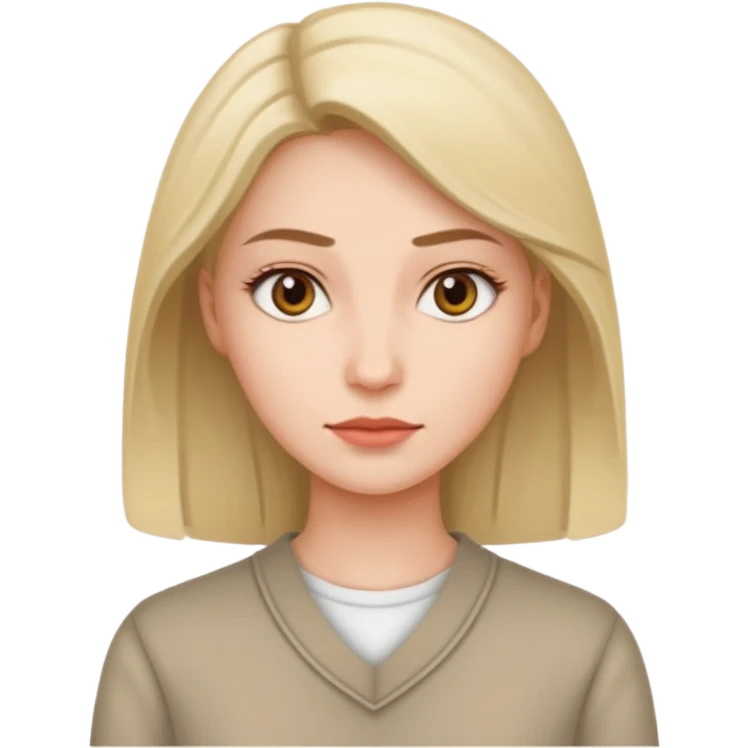 woman, neutral expression, simple, no text emoji