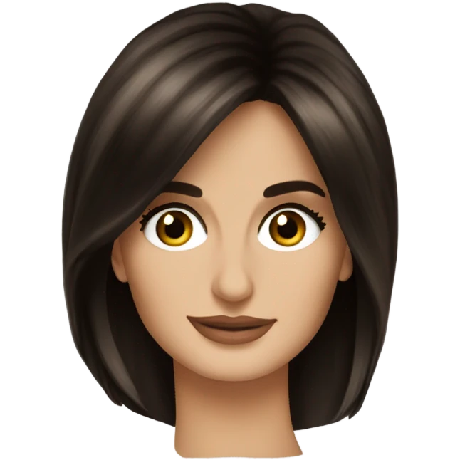 Penelope cruz with dark brown hair bob emoji