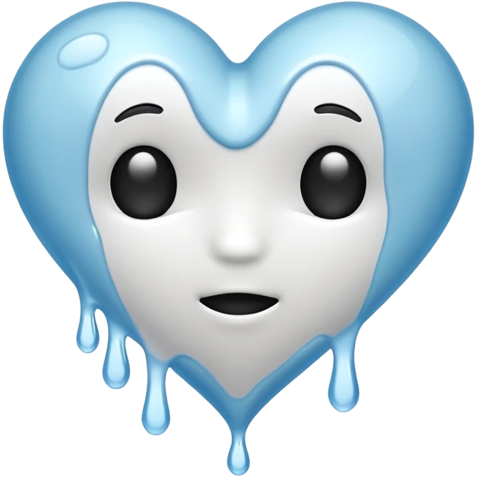white heart melting emoji