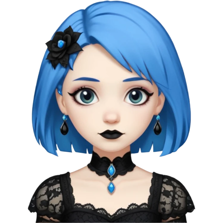blue haired old goth princess emoji