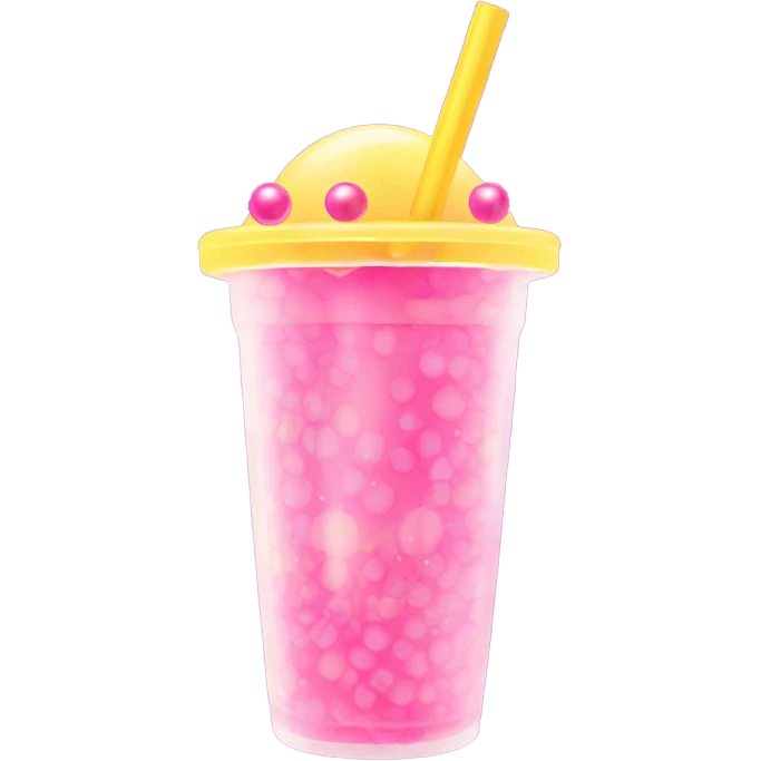 Pink and yellow Bubble tea emoji
