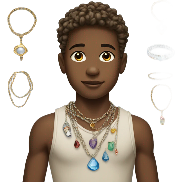 realistic boy wearing jewelry emoji