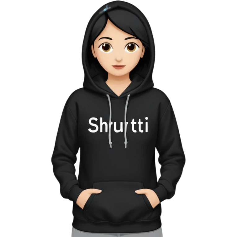 Hoodie with shruti written on it without any girl only hoodie emoji