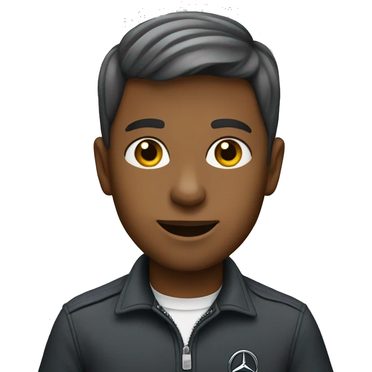 boy driving mercedes benz car emoji