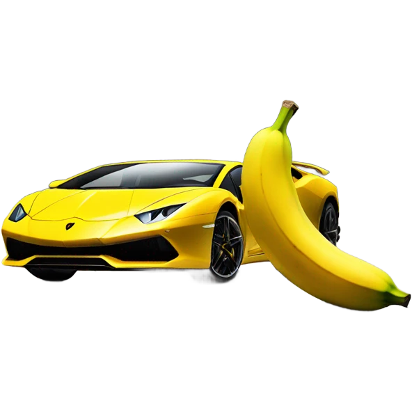 lamborghini, banana  emoji