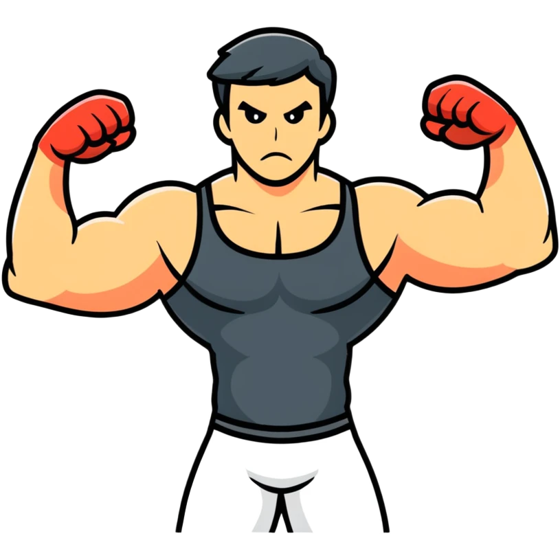 Man flexing muscles showing off emoji