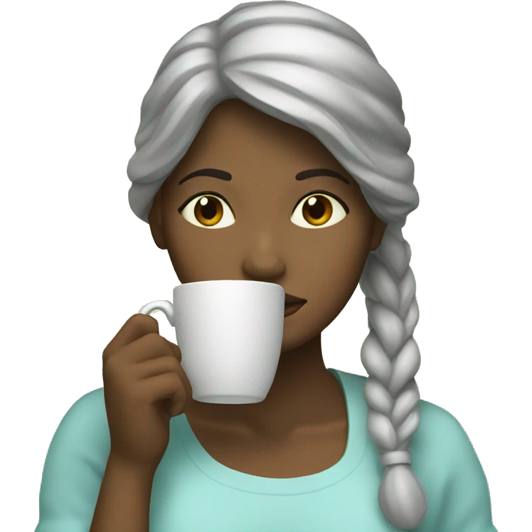 Girl sipping tea emoji