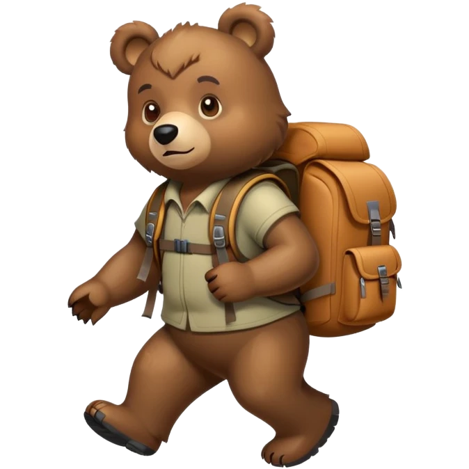 Bear with backpack emoji