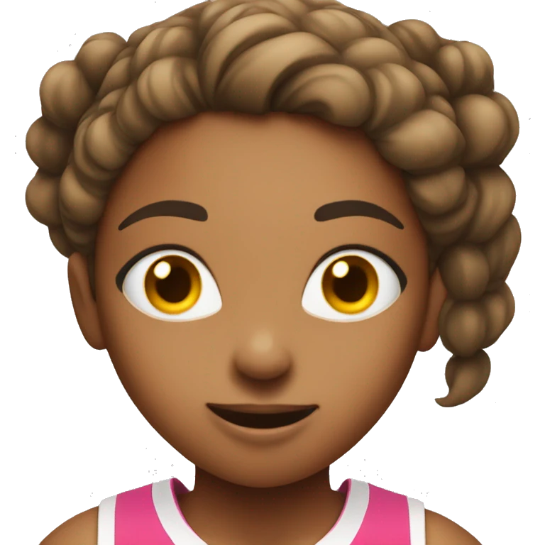 girl in pink jersey shooting a basketball  emoji