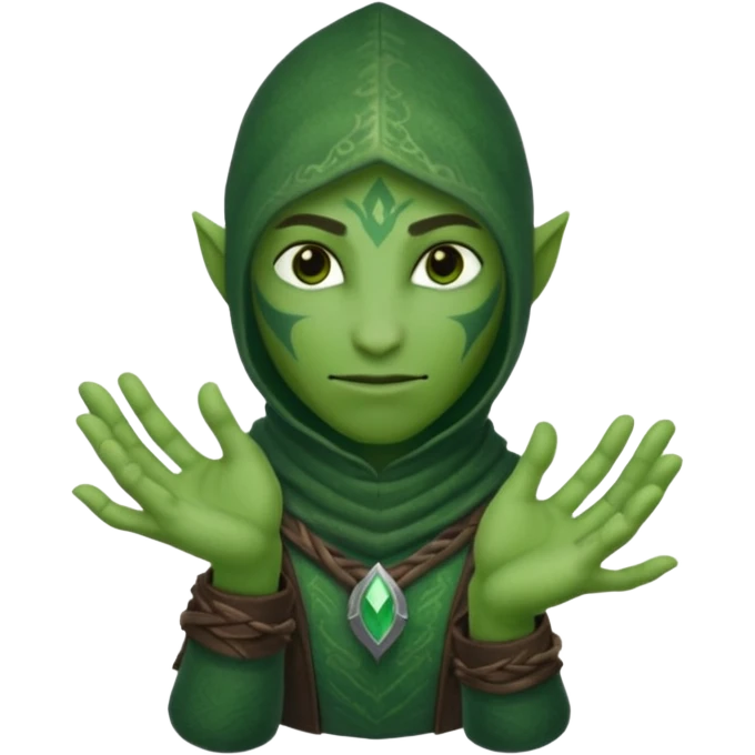 green magical thief hand from Skyrim emoji