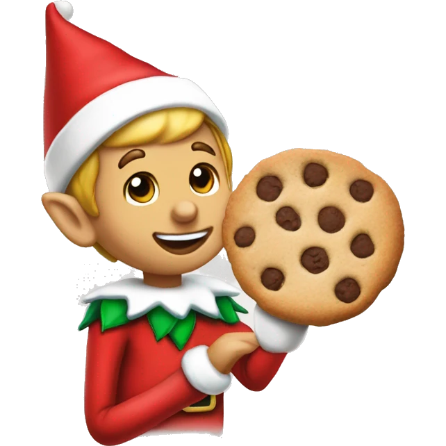 Elf on the shelf eating a cookie’ emoji