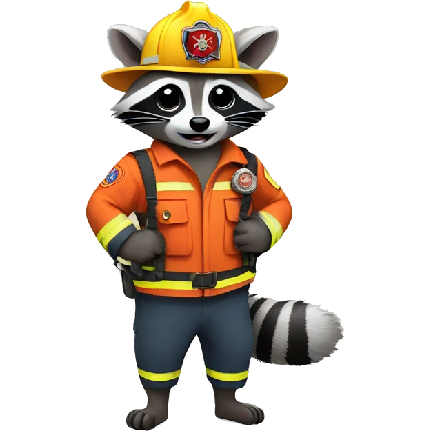 raccoon as a firefighter  emoji