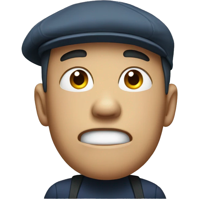 Loudly crying man with a flat cap emoji