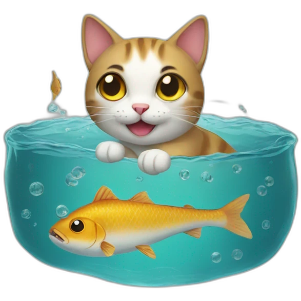 Cat with fish emoji