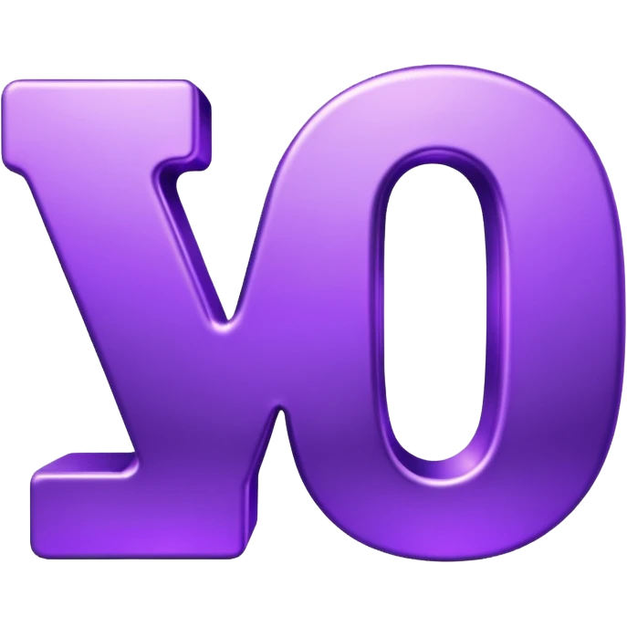 3D text that spells “you” in a shiny purple fancy font  emoji