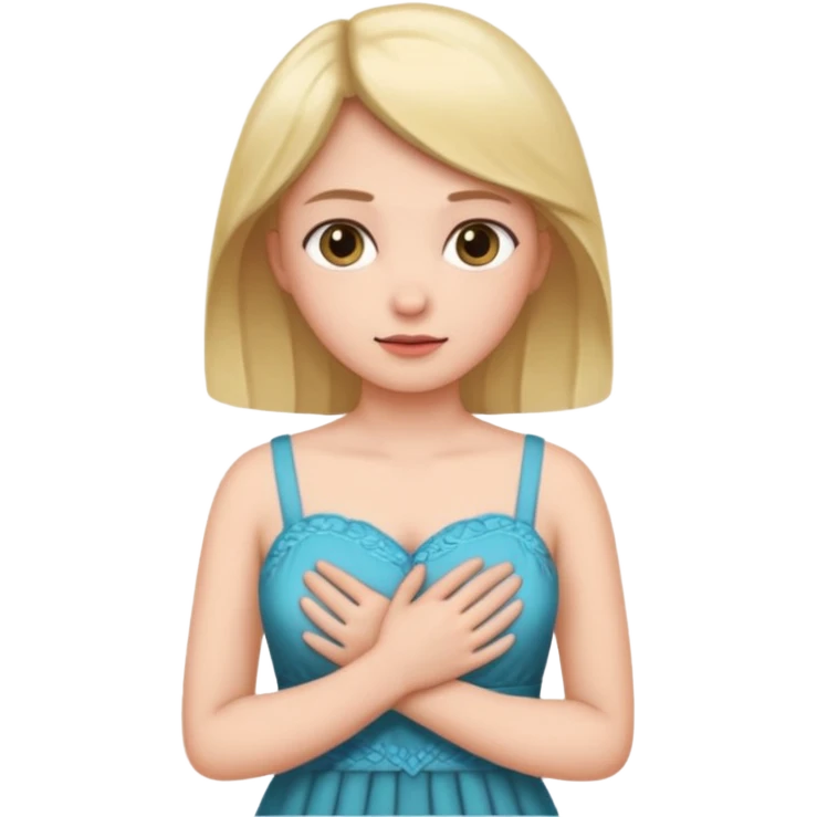 una mano en pecho vestido emoji